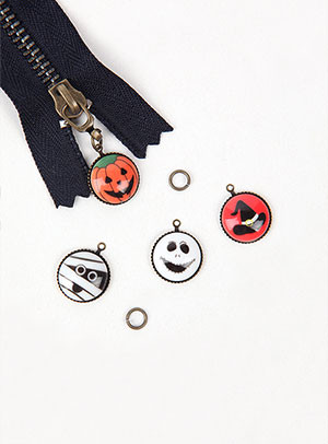 [Zipper/Zipper Ring/Charm] Halloween round zipper ring