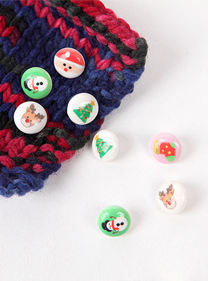 [Character Button] Christmas Button (15mm)