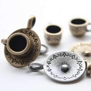 [Zipper/Zipper Ring/Charm] Coffee Cup (metal)