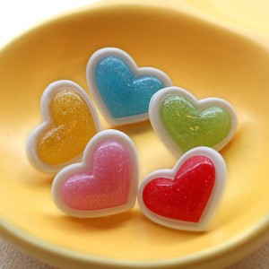 [Character Button] Glitter Heart Button (18mm)