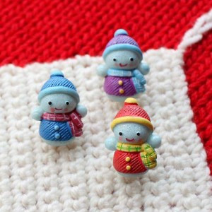 [Character Button] Scarf Snowman Button (15mm)