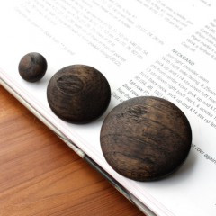 [Wooden Button] Convex Brown Wooden Button (21mm, 25mm, 35mm, 40mm)