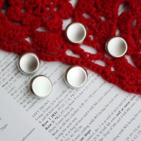 [Metal Button] Silver Concave Button (18mm)
