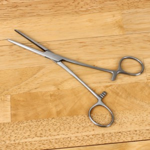 [Pin holder/tape measure/scissors/pink] Forceps scissors (18cm-straight) (cotton insertion tool)