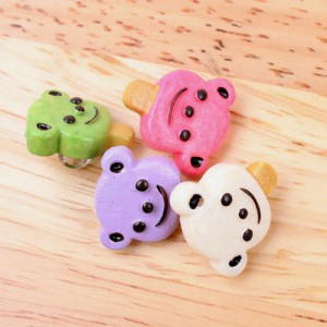 [Character Button] Bear Ice Cream Button (16x18mm)