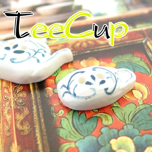 [Imported character button] Teacup button (porcelain)