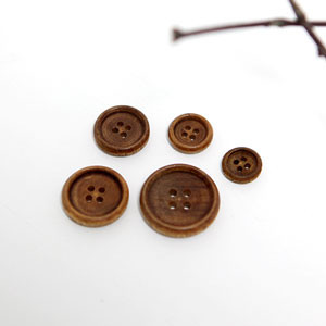 [Wooden Button] Thin border wooden button (13mm/15mm/25mm)
