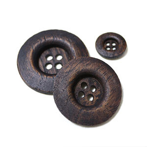 [Wooden Button] Border Brown Wooden Button (18mm/40mm)