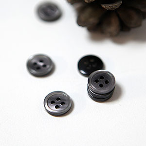 [Basic button] Black Gray 4-prong button (10mm)