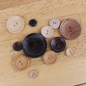 [Wooden button] Wooden dot pattern button (12mm, 30mm, 35mm, 40mm)