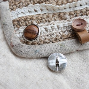 [Suit button] Wooden frame leather button (15mm, 25mm)