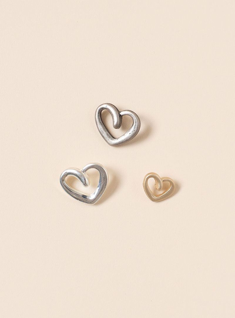 [Metal Button] Drawing Heart Button (15mm/21mm)