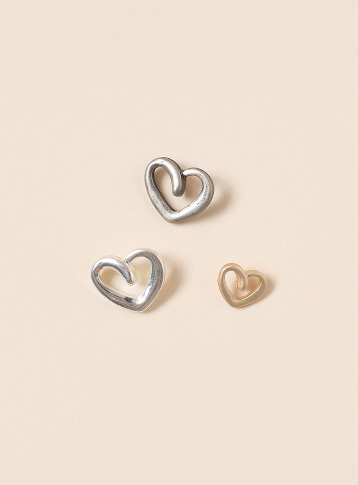 [Metal Button] Drawing Heart Button (15mm/21mm)