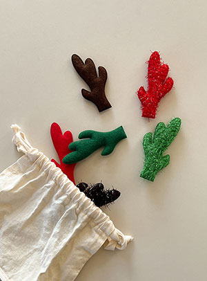 [Applique/Brooch] Christmas Rudolph Horn (2Piece/set)
