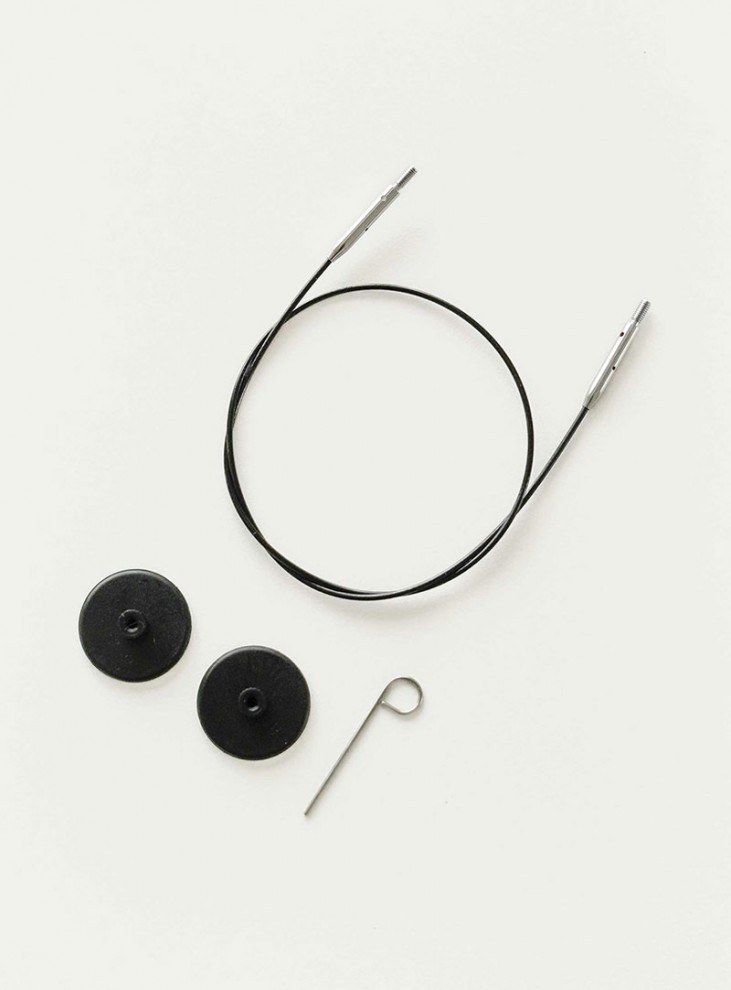 [KnitPro] Black Stainless Steel Assembly Needle Cable (Silver)