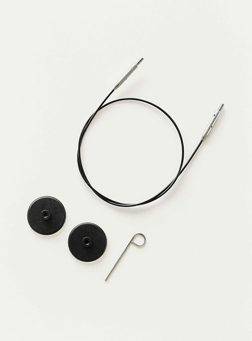 [KnitPro] Black Stainless Steel Assembly Needle Cable (Silver)