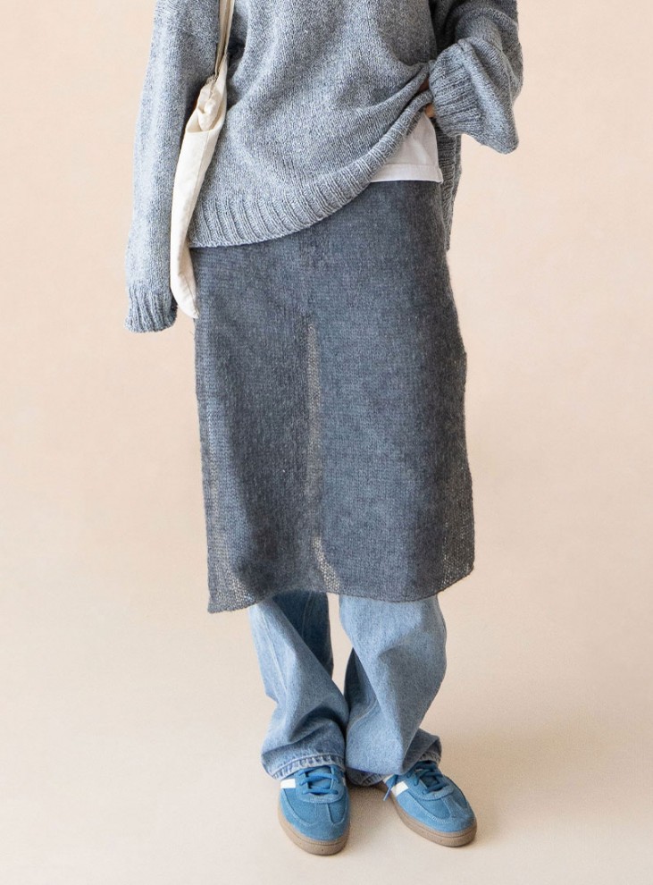 [DIY] Satin Alpaca Mohair Layered Skirt (Video)