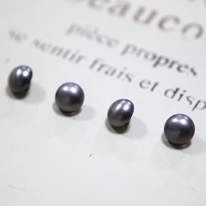 [Metal Button] Black Silver Half-bean Button (11mm)