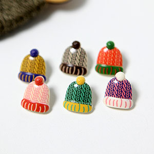 [Character Button] Fur Hat Button (15mmx 12mm)
