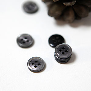 [Basic Button] Black Grey 4-hole Button (10mm)