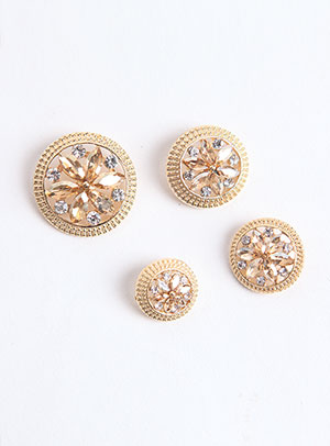 [Metal Button] Bijou Flower Button (15mm/18mm/20mm/25mm)