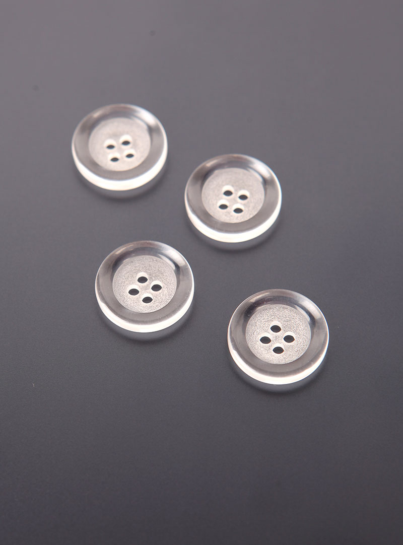 [Basic Button] Transparent Border 4 Hole Button (18mm)