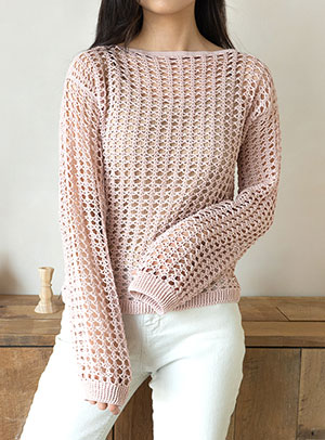 [PDF pattern] Casaria crochet top-down waffle knit pattern