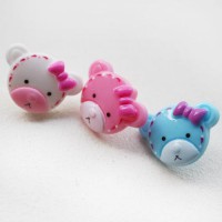 [Character Button] Ribbon Bear Button (17 x 12mm)