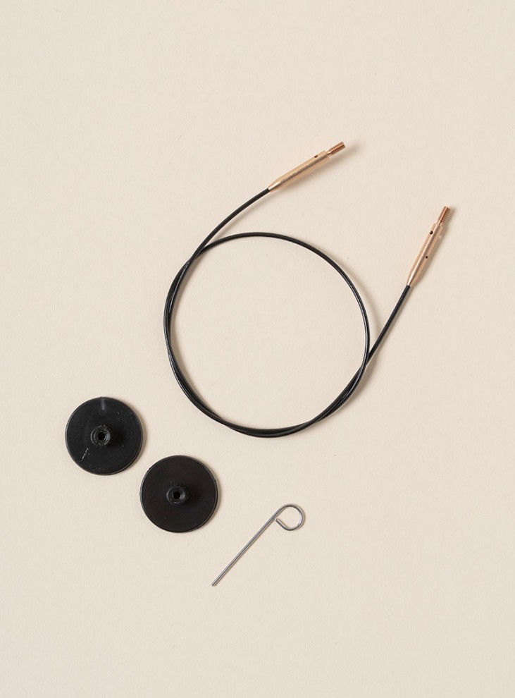 [KnitPro] Black Stainless Steel Assembly Needle Cable (Gold)