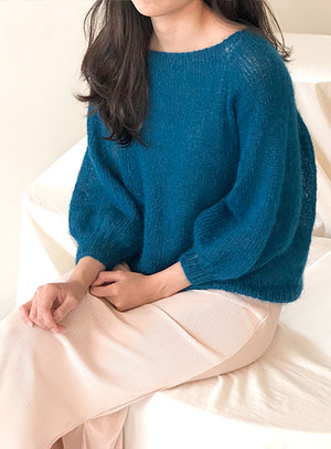 [DIY] Satin Alpaca Mohair Balloon Top Down