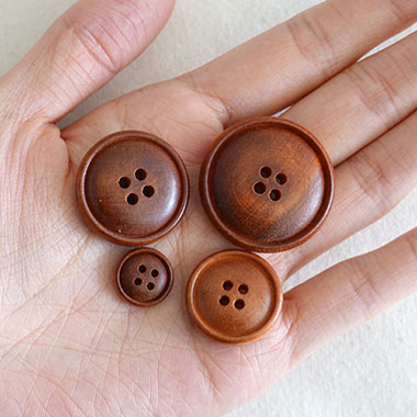 [Wooden Button] Oriental Convex 4 Hole Button (13,15,18,20,25,30mm)
