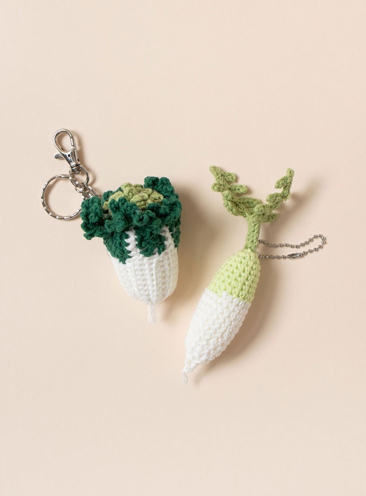 [DIY] New Highsoft 4-ply Cabbage & Radish Keychain (Video) (Approximately 10 Pieces)