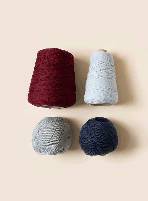 [Yarn Kit] Somewhere Butter Pigment Wool Cop Stripe Knit Yarn Kit (pattern X)