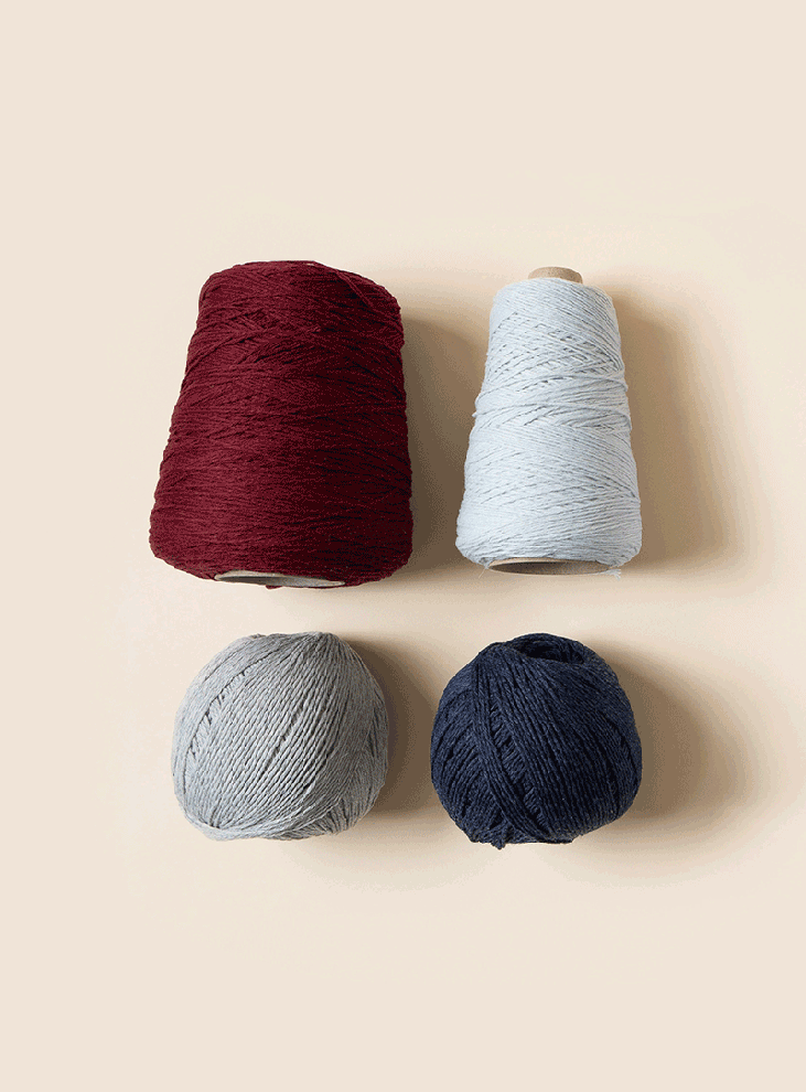 [Yarn Kit] Somewhere Butter Pigment Wool Cop Stripe Knit Yarn Kit (pattern X)