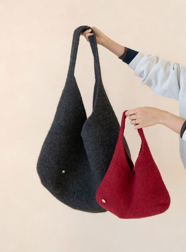 [PDF pattern] Fork Wool Felting West Hobo Bag (video)