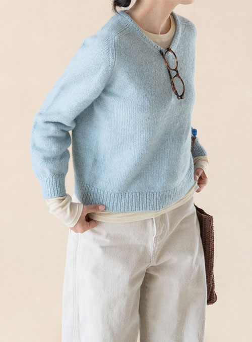 [DIY] Roba Wool Tube & Teaspoon Mohair Saddle V-neck