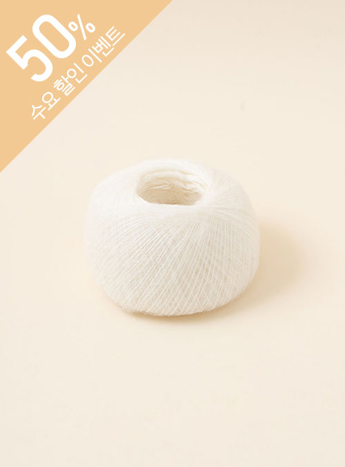 White Kid Mohair (1 ball/25g±2.5g) x 5 balls, Pack Unit (1 Pack/5 balls)